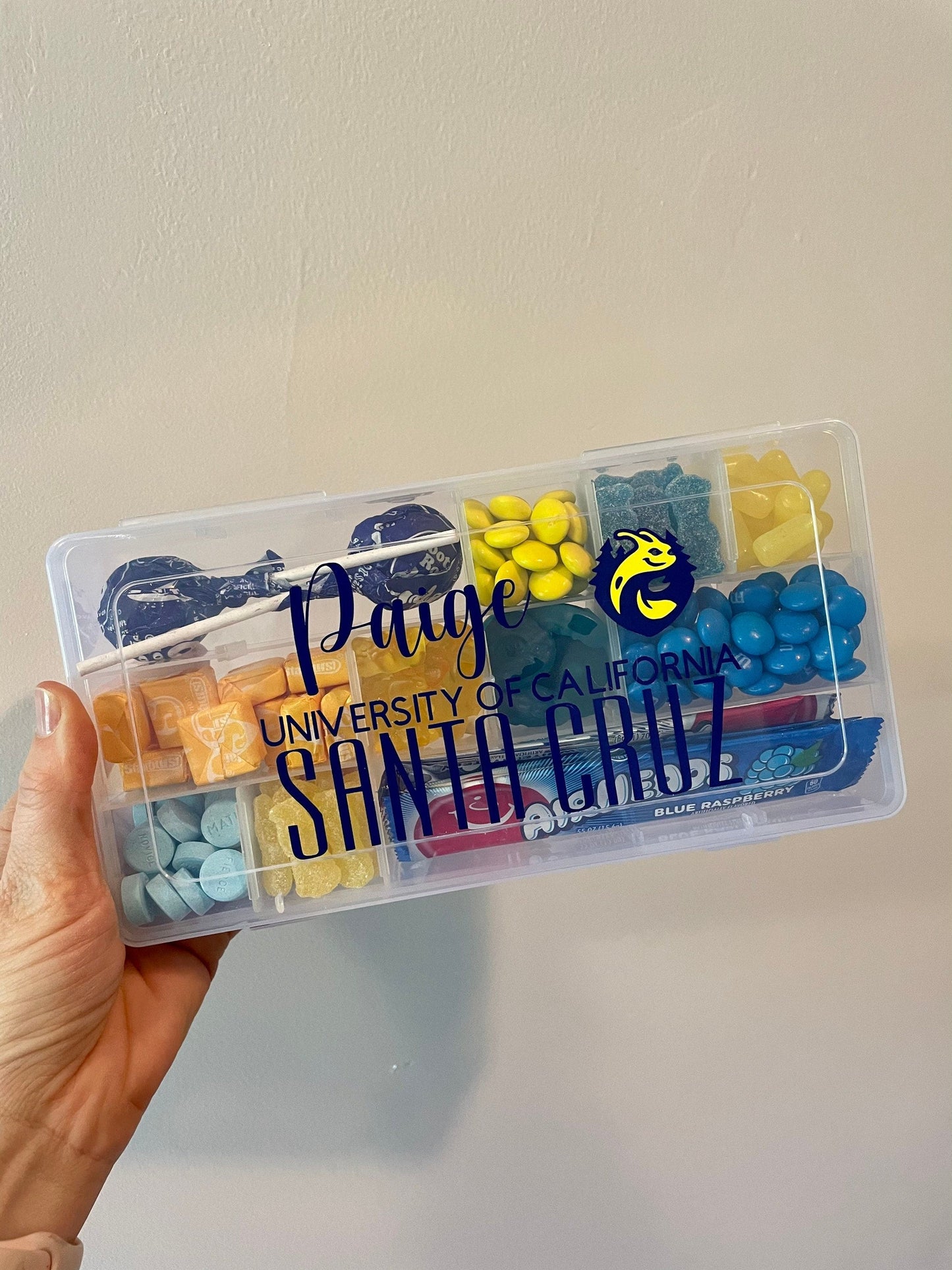 College Candy Box Container Filled - College Grad Gift - Personalized Gift - Decision Day - Commitment Day
