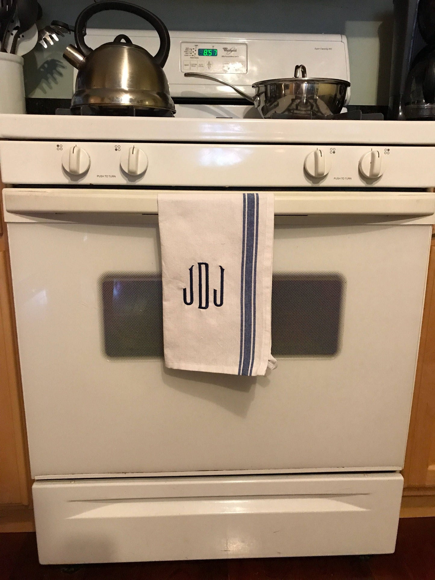 Monogrammed Personalized Kitchen Towels -Cotton- Embroidered-Choose your Colors - Monogrammed
