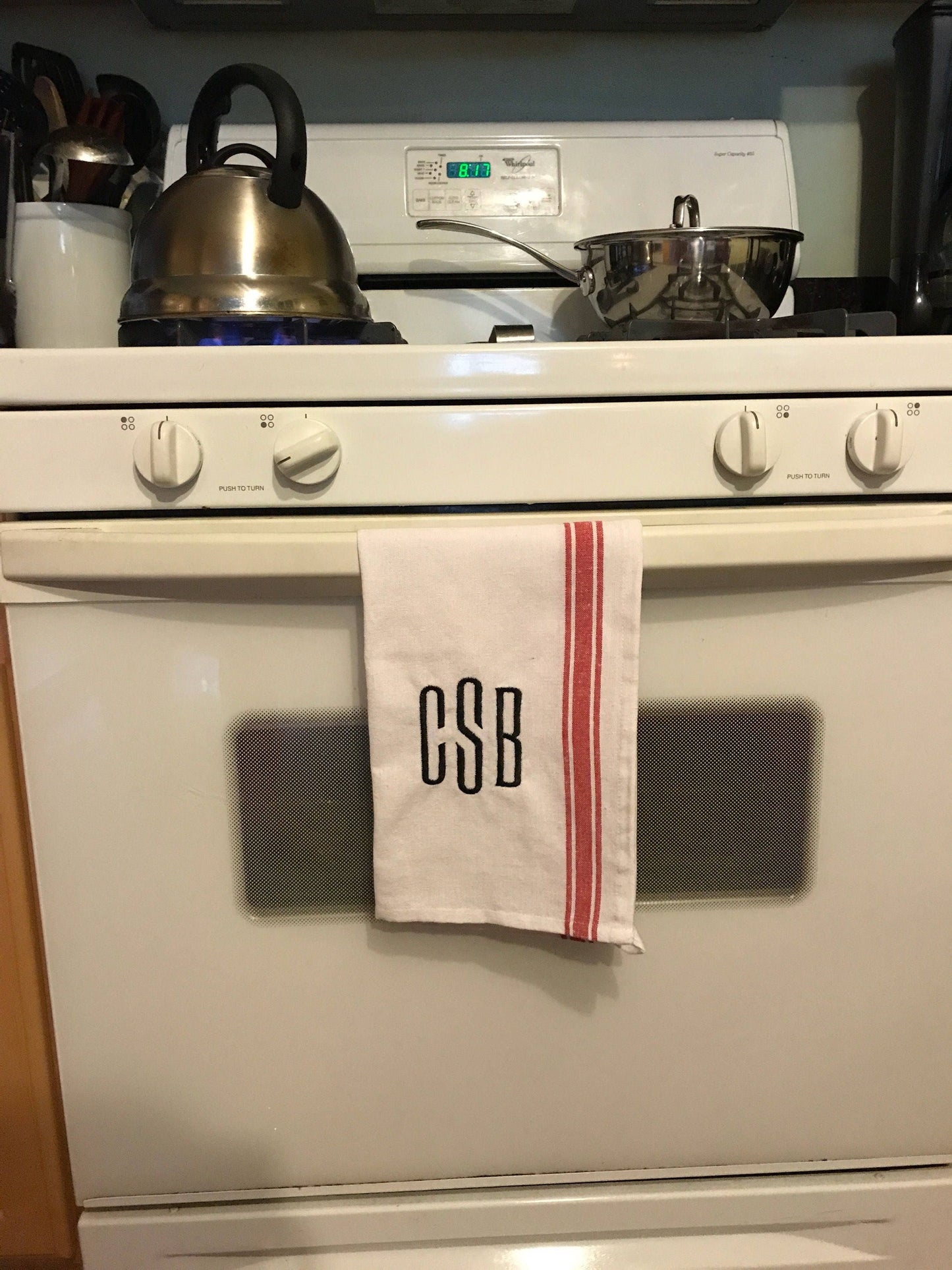 Monogrammed Personalized Kitchen Towels -Cotton- Embroidered-Choose your Colors - Monogrammed