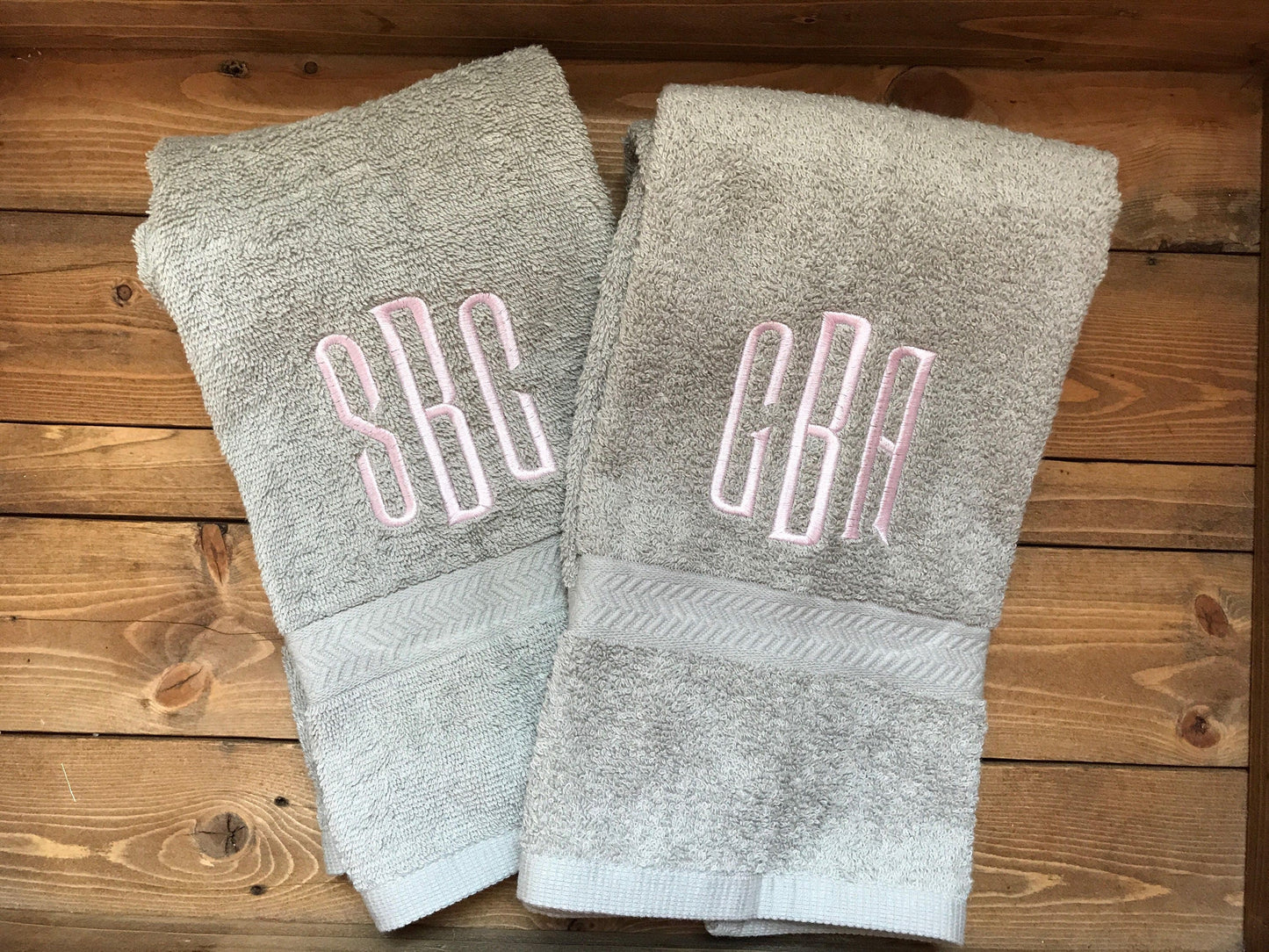 Monogrammed Personalized Bathroom Hand Towels -Cotton- Embroidered Monogram-Choose your Colors