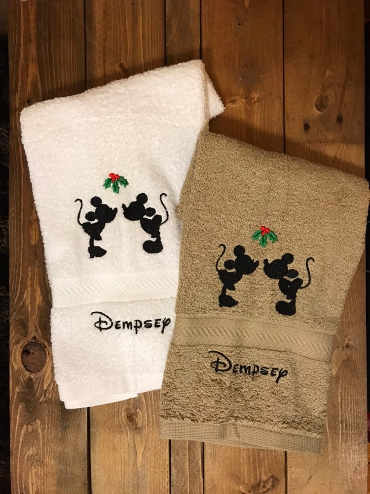 Disney Christmas Personalized Bathroom Hand Towels -Cotton