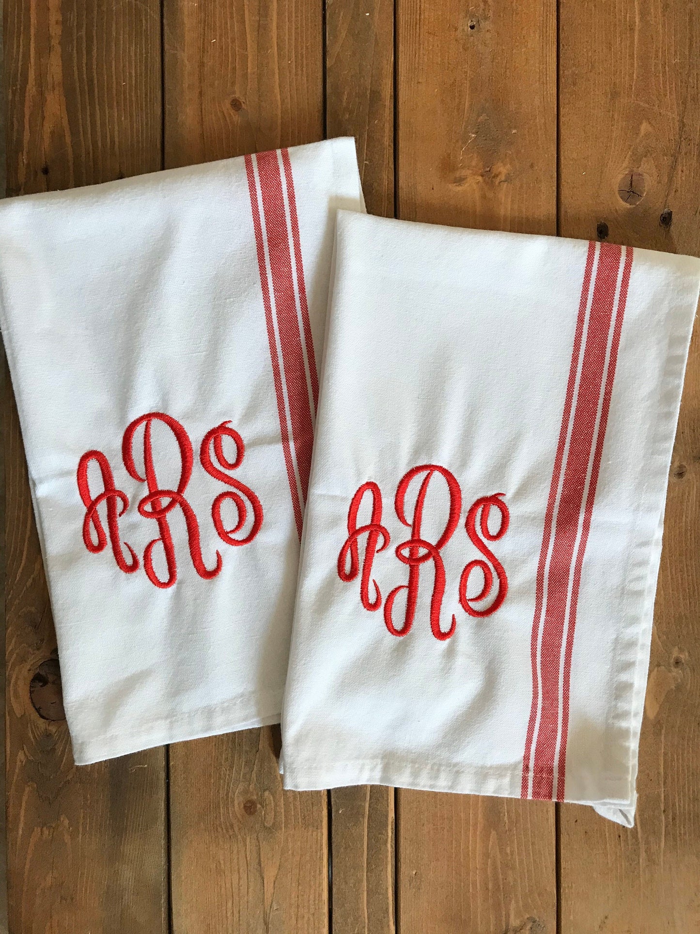 Monogrammed Personalized Kitchen Towels -Cotton- Embroidered-Choose your Colors - Monogrammed
