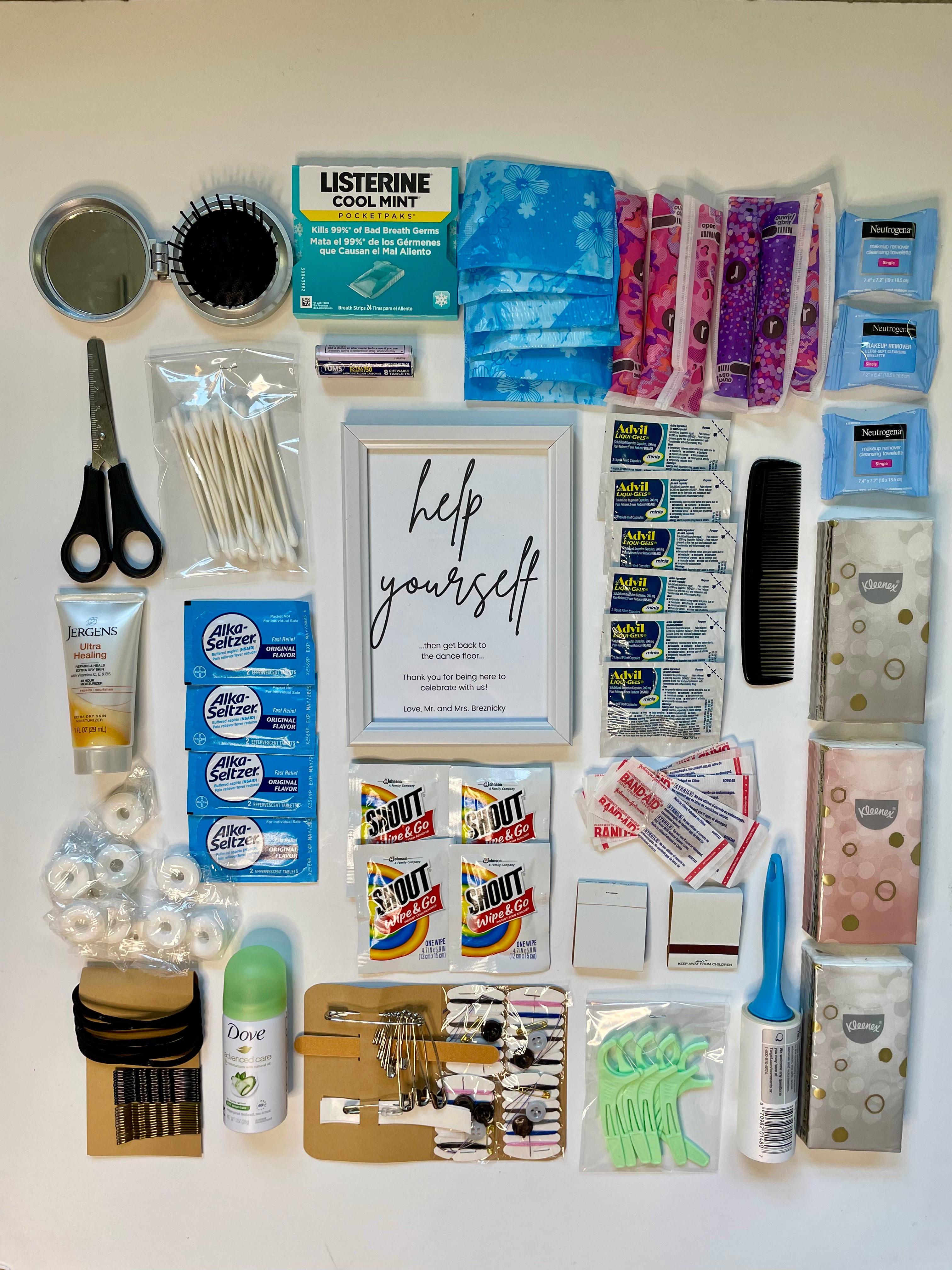 Personalized Bridal Bathroom Emergency Kit Wedding day