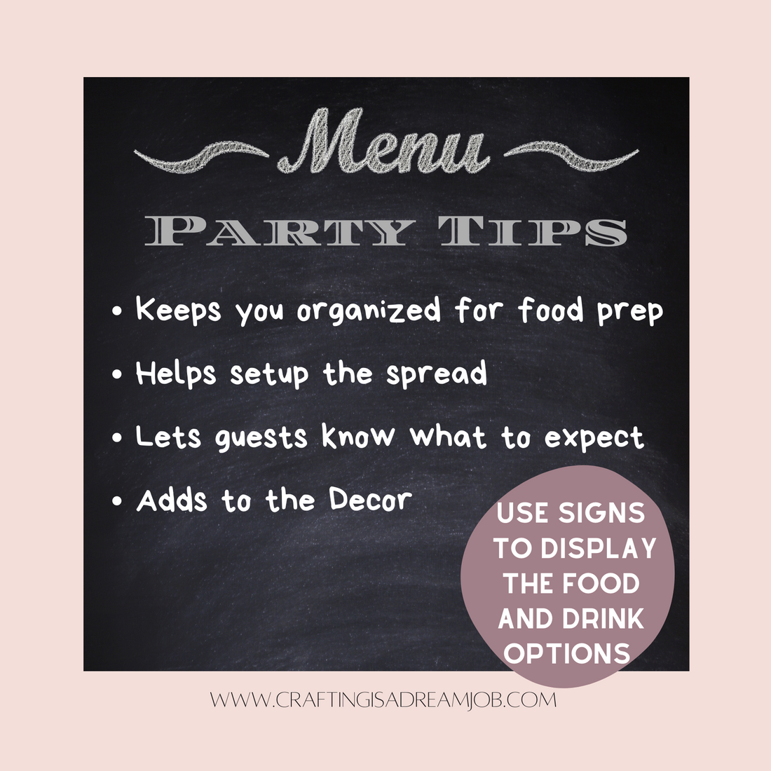 tablescape using food menu signs party benefits