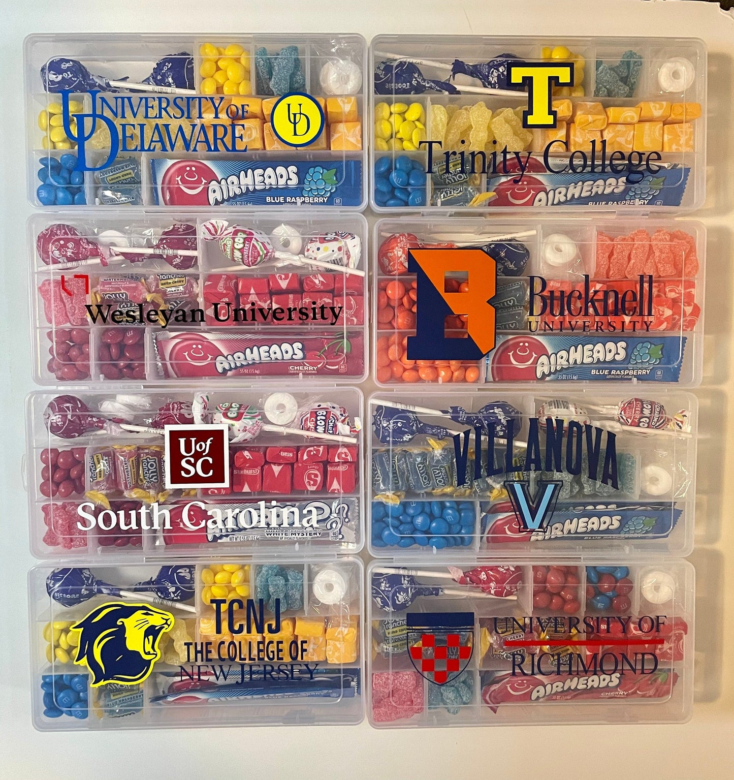 College Candy Box Container Filled - College Grad Gift - Personalized Gift - Decision Day - Commitment Day