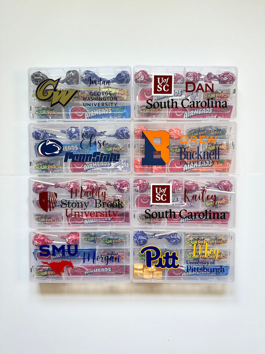 College Candy Box Container Filled - College Grad Gift - Personalized Gift - Decision Day - Commitment Day