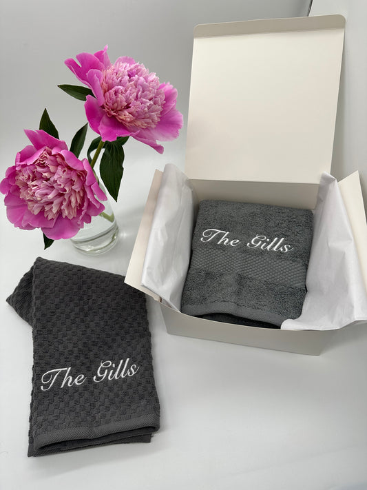 Towel Gift Set - Personalized Kitchen and Bath Hand Towel - Great Gift