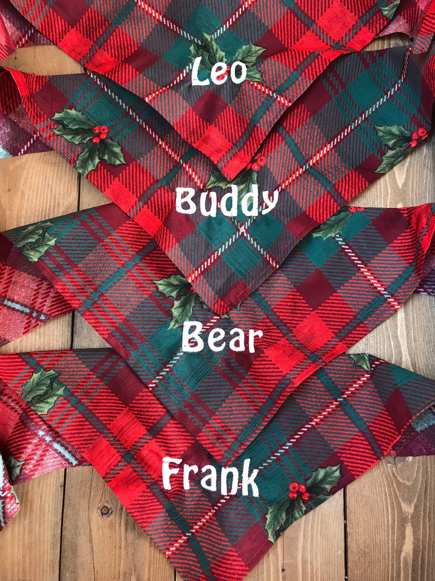 Holiday Themed Personalized Dog Bandana - Valentines Day, Patriotic, Halloween, Thanksgiving, Christmas, and More
