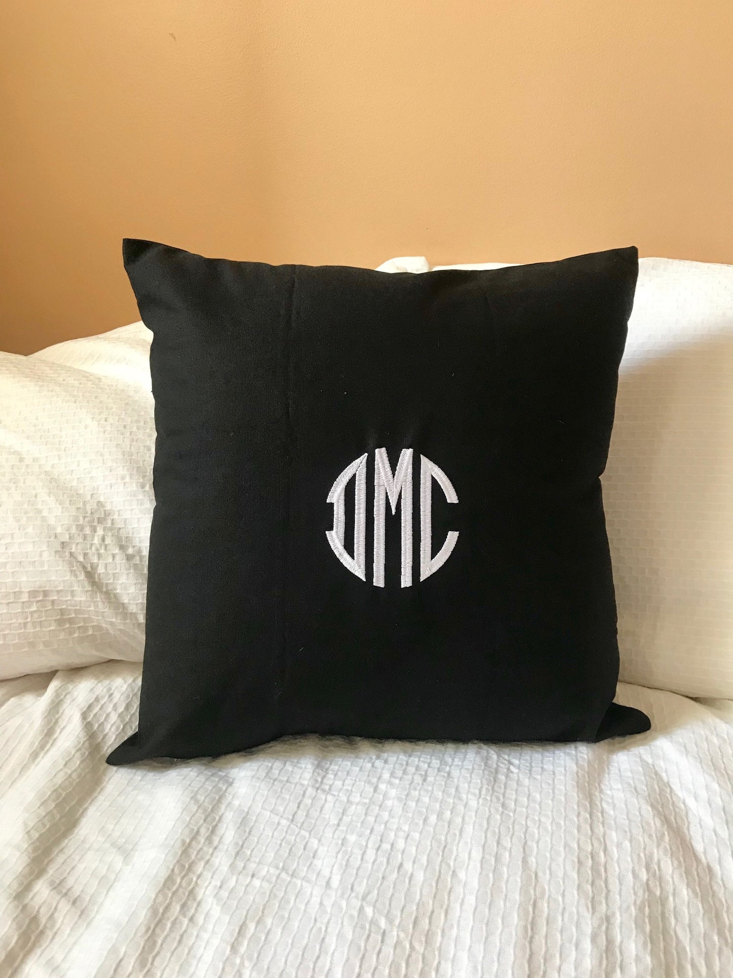 Embroidered - Monogrammed Pillow Sham - Customized - Personalized Gift Idea - Cotton Canvas