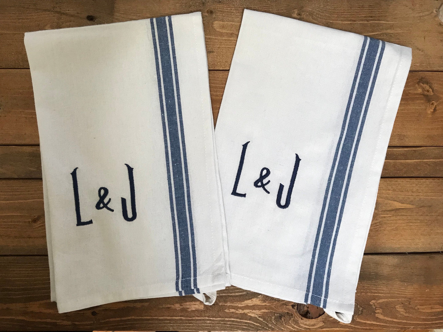 Monogrammed Personalized Kitchen Towels -Cotton- Embroidered-Choose your Colors - Monogrammed