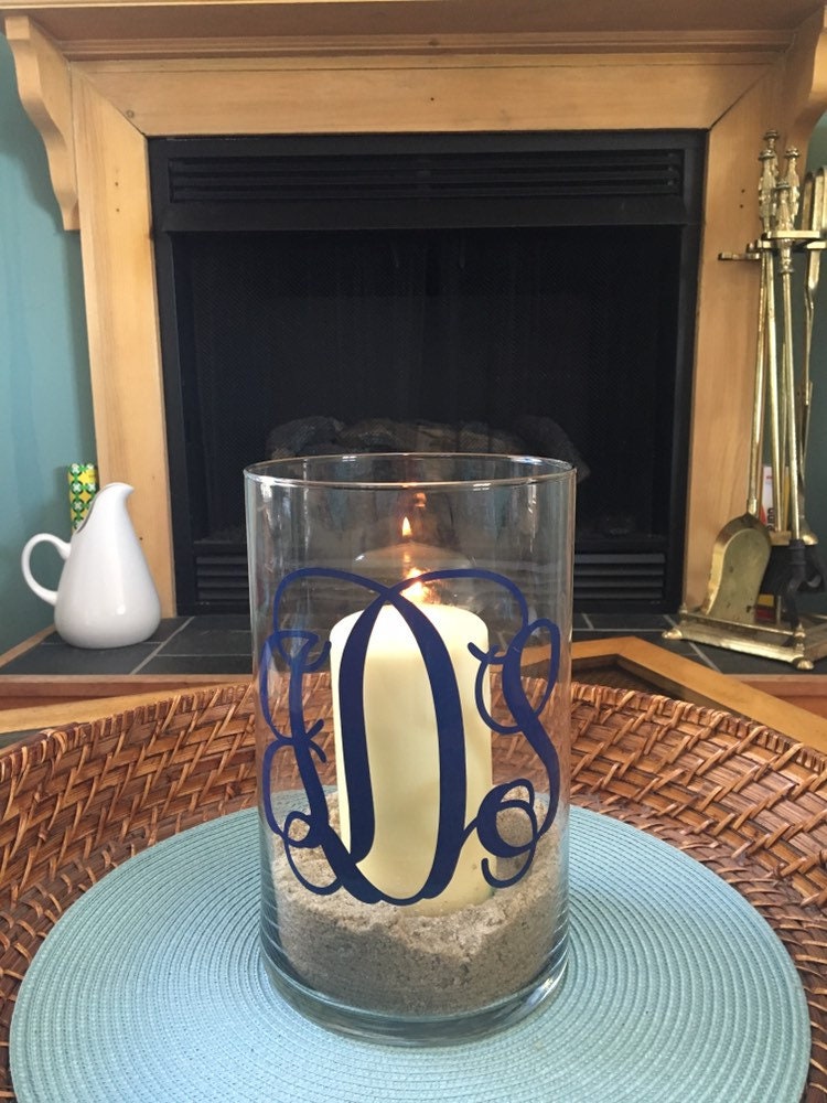 Monogrammed Candle Holder - Decorative Candle