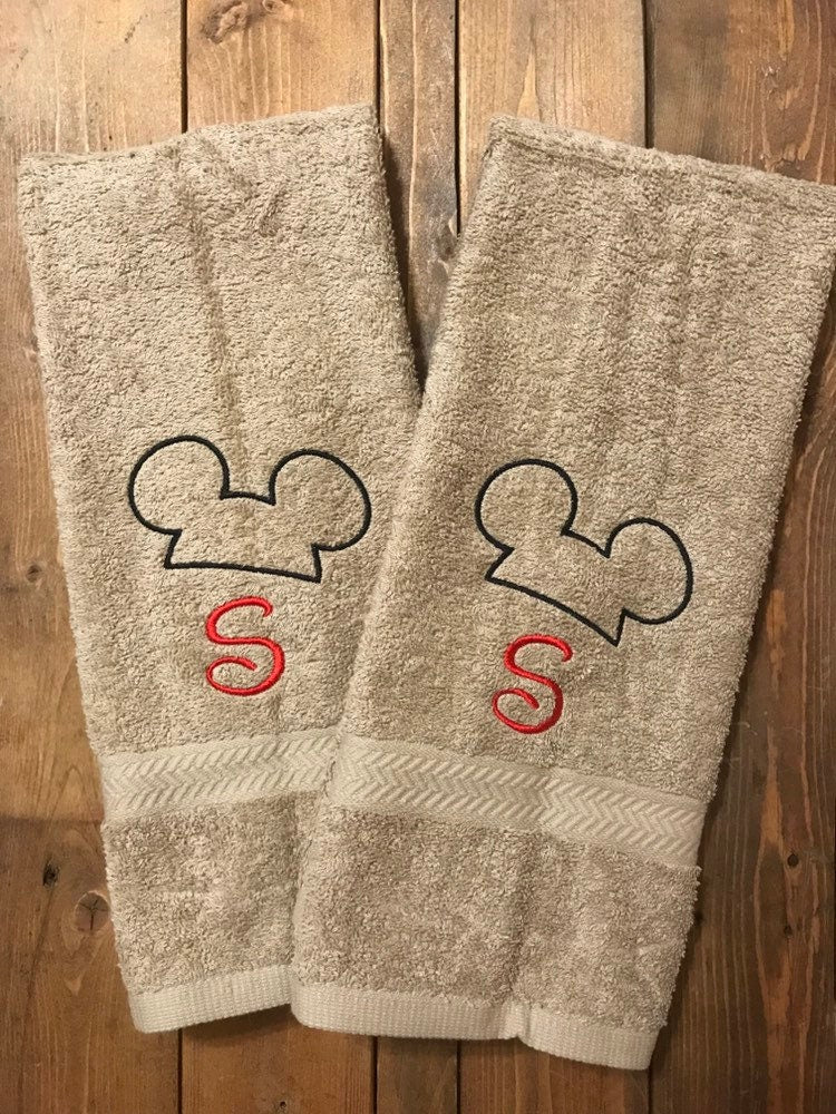 Disney Personalized Bathroom Hand Towels -Cotton- Embroidered-Choose your Design and Colors - Bath Hand Towel
