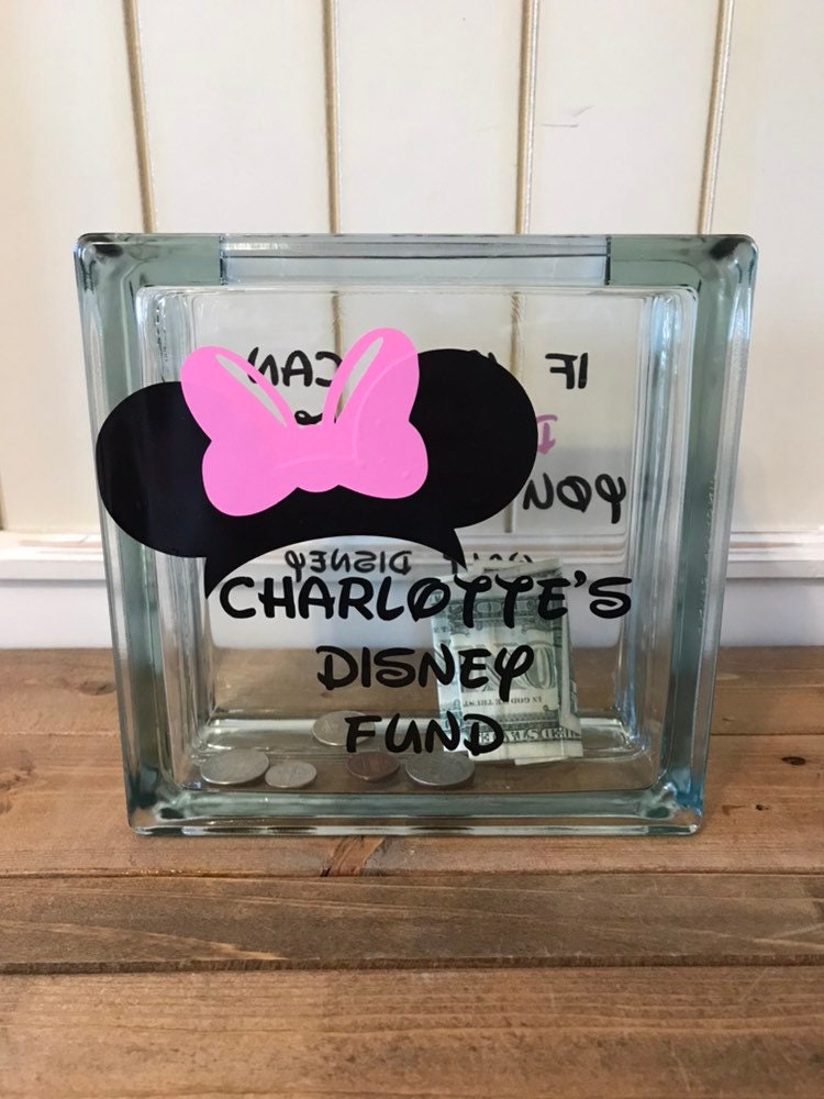 Disney themed Custom banks with sayings - Mickey Ears - Minnie Ears - Disney Fund