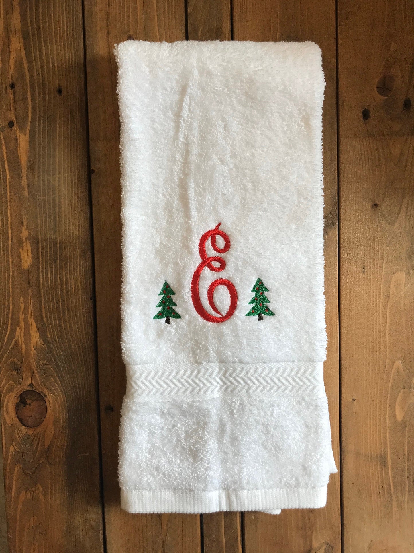 Personalized Christmas Bath Hand Towels -Embroidered-Christmas Decor - Bathroom Towel - Custom Design