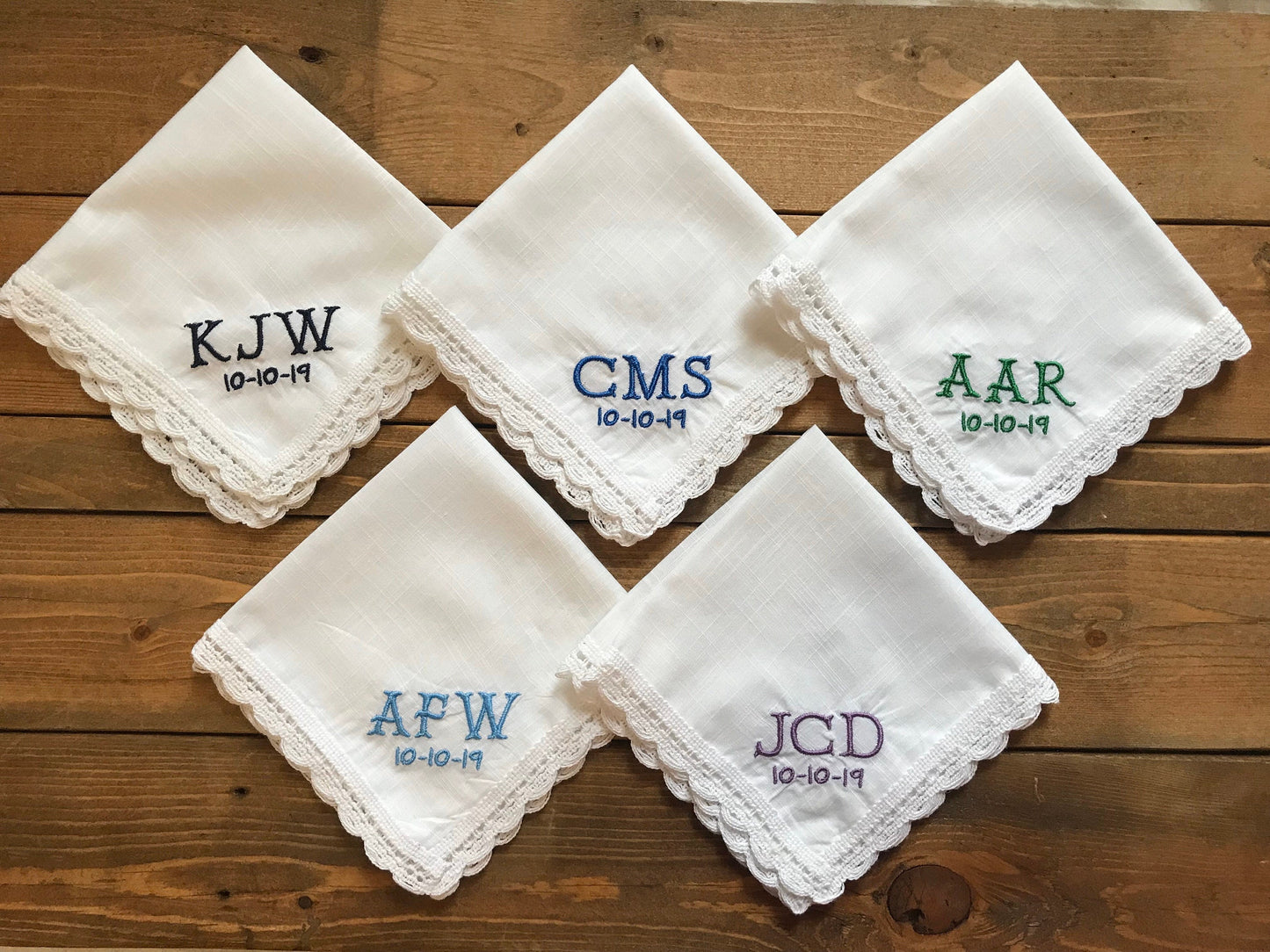Monogrammed Personalized Handkerchiefs - Great Wedding Gift - Monogrammed Hanky