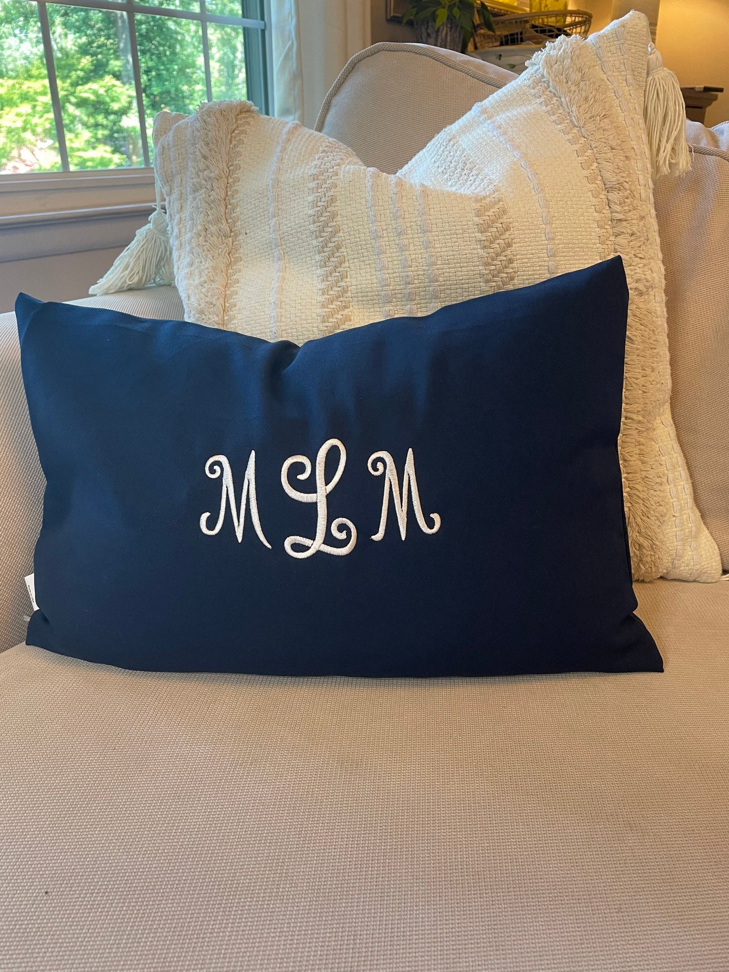 Embroidered - Monogrammed Pillow Cover/Sham - Customized - Personalized Gift Idea - Polyester Sham