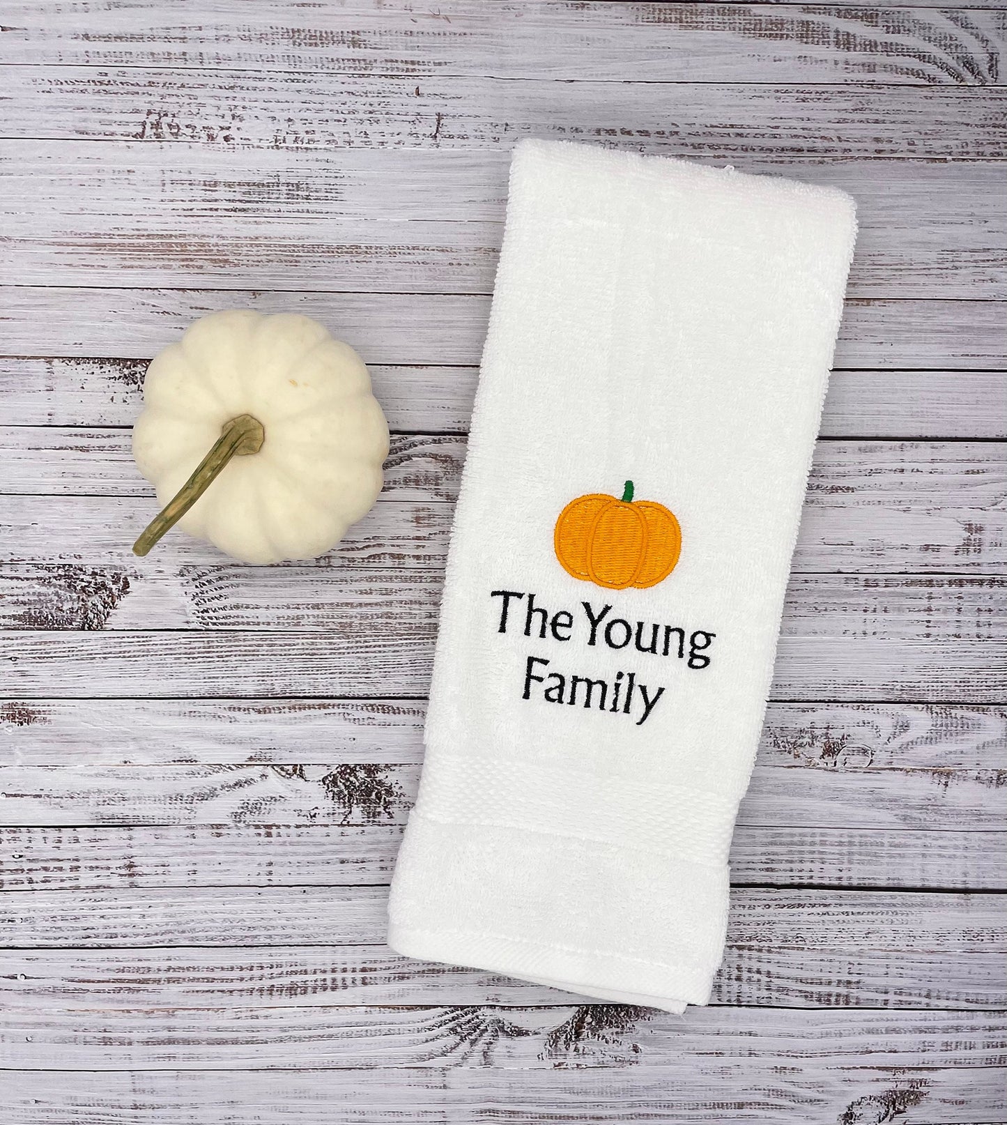 Personalized Halloween Fall Bath Hand Towels - Embroidered - Fall Decor - Bathroom Hand Towel
